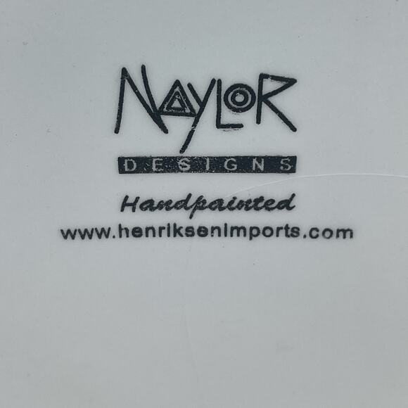 Mary Naylor Designs Modern Ceramic Canister Blue Lid Hand Painted Abstract 6x4.5 - Picture 7 of 7